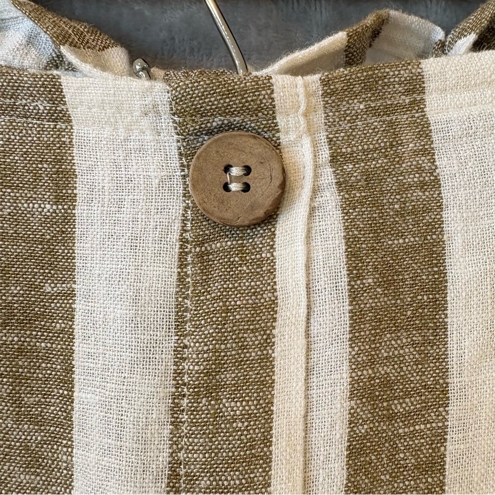 Linen Striped Ruched Back Belted Coastal Skirt Wmn’s M - Picture 3 of 9